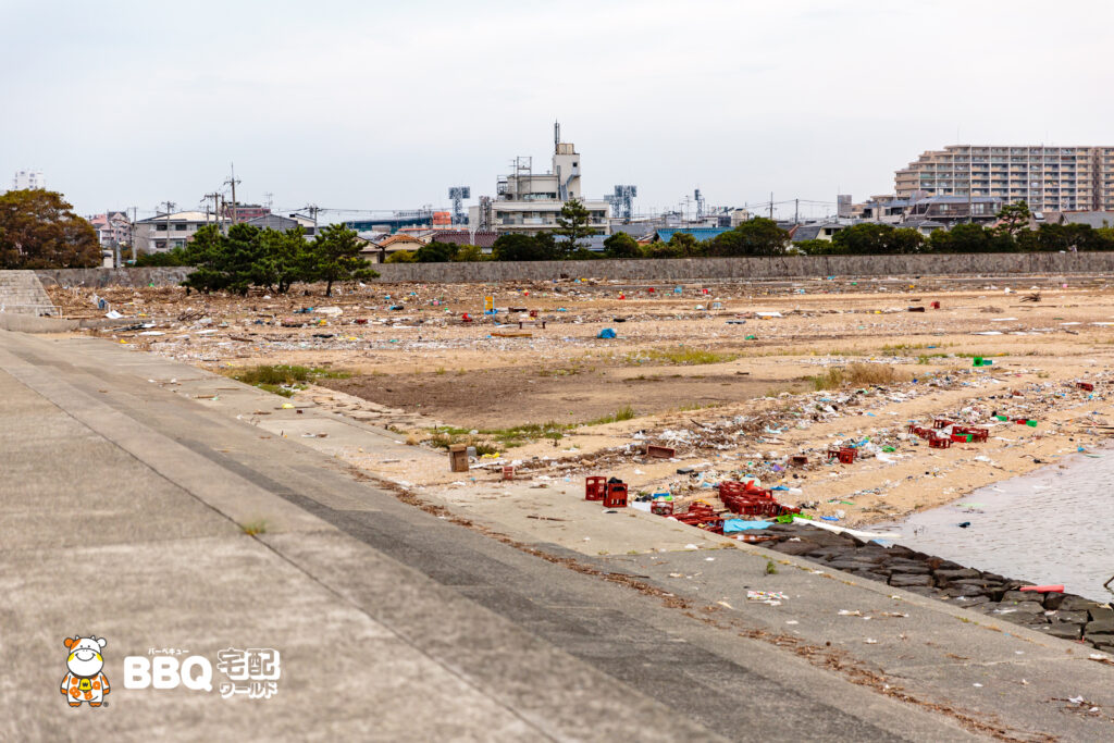甲子園浜の台風21号の被害3
