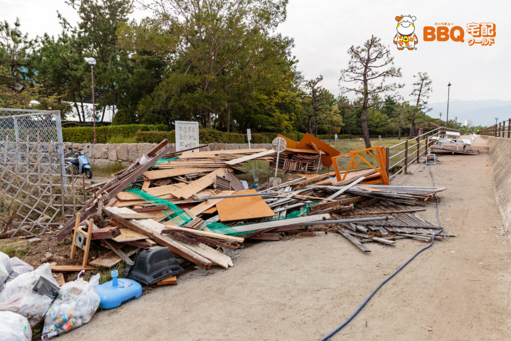 甲子園浜BBQ場の台風21号の被害13